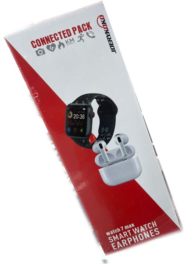 3-In-1 Combo Bluetooth Calling Smart Watch With Extra Strap And Wireless Earphones With Charging Case Bundle