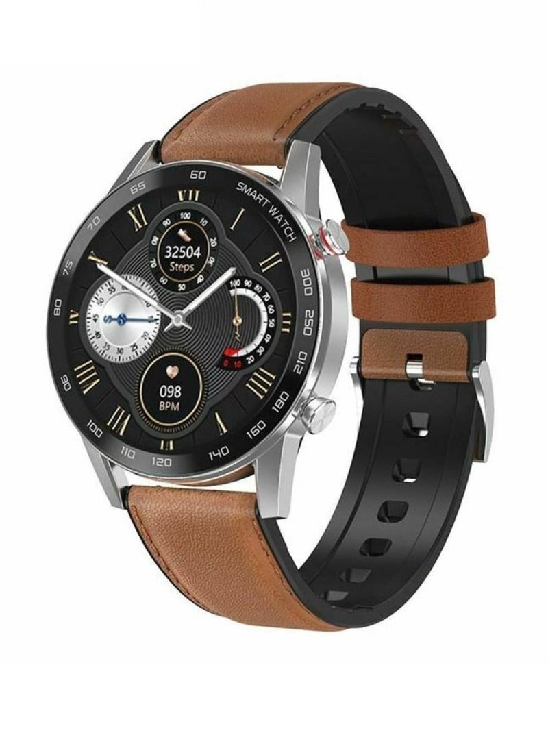HD Touch Screen Fitness Tracker Bluetooth Call Lifestyle Smartwatch For Android IOS Silver/Brown