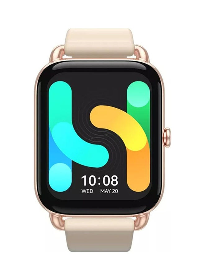 230.0 mAh RS4 Plus Smart Watch Retina AMOLED HD Display 105 Sports Mode SpO2 Heart Rate Silicon Strap Gold