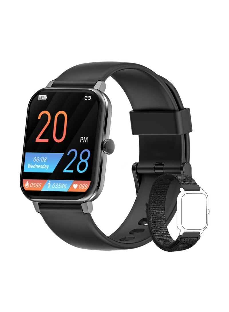 R3 Max 1.69”25 Sport Mode SpO2 Body Temperature Heart Monitor Sensor Fitness Smart watch  Black