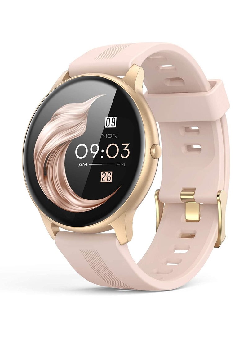 Smart Watch for Women Smartwatch for Android and iOS Phones IP68 Waterproof Activity Tracker with Full Touch Color Screen Heart Rate Monitor Pedometer Sleep Monitor Rose Gold LW11