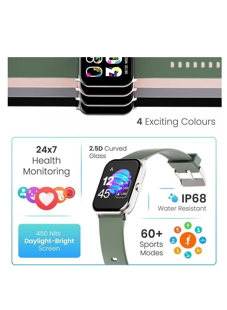 Ambrane Wise Eon 1.69 ”LucidDisplay Smartwatch Green