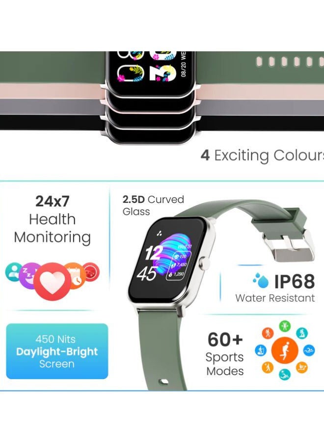 Ambrane Wise Eon 1.69 Lucid Display Smartwatch Pink