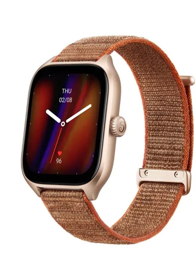 GTS 4 Smart Watch, Dual-Band GPS, Alexa Built-in, Bluetooth Calls, Heart Rate SPO₂ Monitor, 1.75”AMOLED Display Autumn Brown