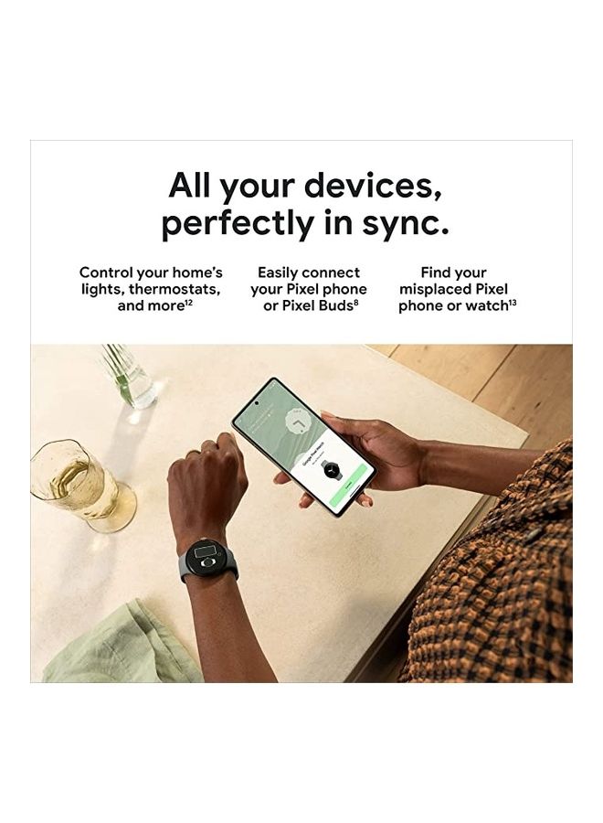 Pixel GPS + Cellular Android Smartwatch Polished Silver Stainless Steel Case With Chalk Active Band