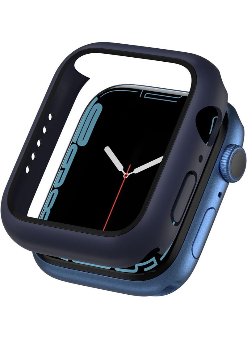 Marsix for Apple Watch 41mm Series 8 / 7 Case Cover with Built in Tempered Glass Screen Protector - Blue