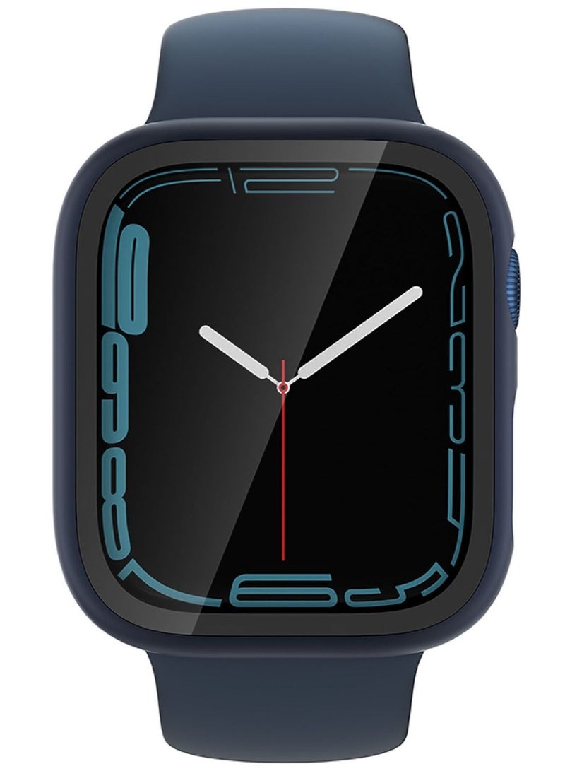 Marsix for Apple Watch 41mm Series 8 / 7 Case Cover with Built in Tempered Glass Screen Protector - Blue