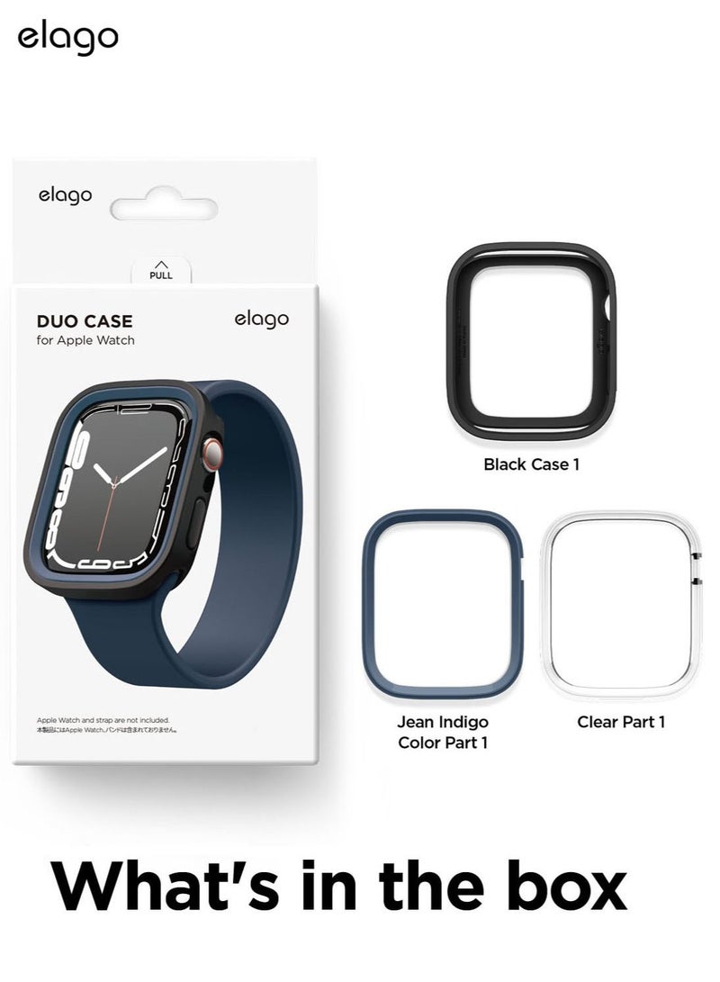 Duo for Apple Watch Series 8/7 (45mm), Series 6/SE/5/4 (44mm) Cover Case - Black Jean Indigo