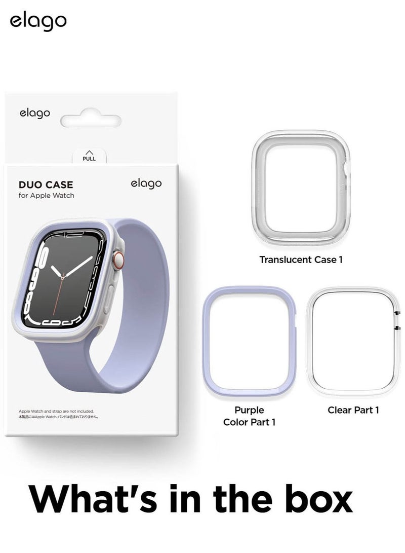 Duo for Apple Watch Series 8/7 (45mm), Series 6/SE/5/4 (44mm) Cover Case - Clear Purple