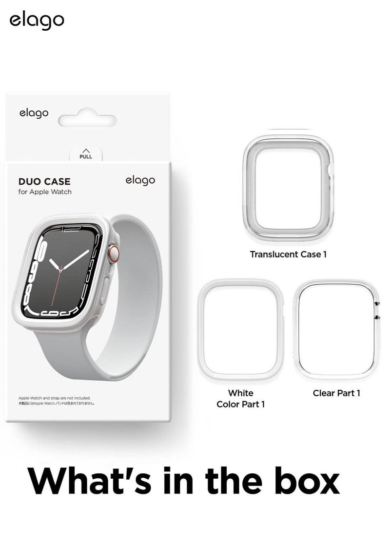 Duo for Apple Watch Series 8/7 (45mm), Series 6/SE/5/4 (44mm) Cover Case - Clear White