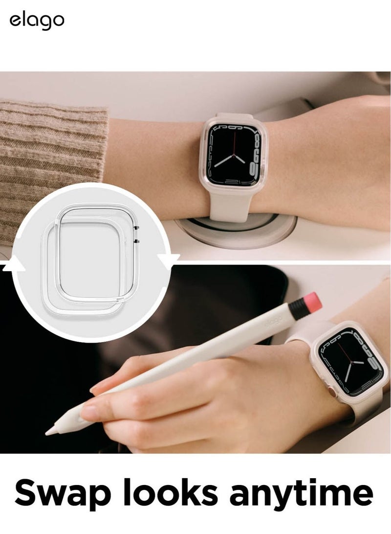 Duo for Apple Watch Series 8/7 (45mm), Series 6/SE/5/4 (44mm) Cover Case - Clear White