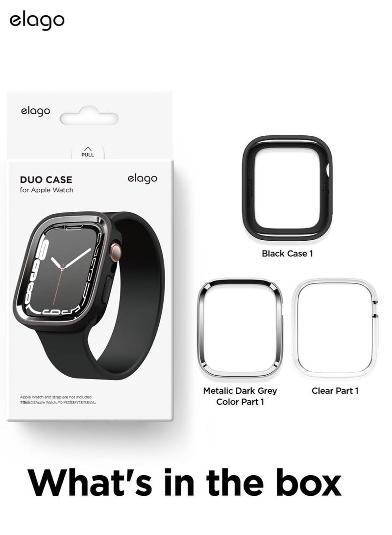 Duo for Apple Watch Series 7 (41mm), Series 6/SE/5/4 (40mm) Cover Case - Black Metallic Dark Grey