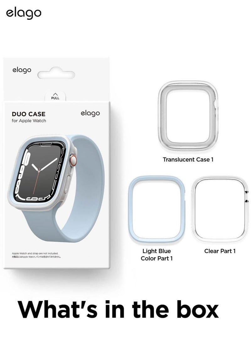 Duo for Apple Watch Series 8/7 (45mm), Series 6/SE/5/4 (44mm) Cover Case - Clear Light Blue