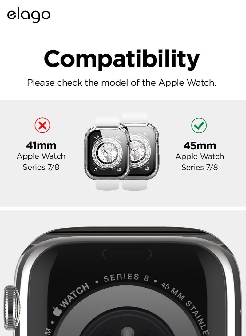 Clear Shield for Apple Watch Series 8/7 (45mm) Case Cover - Clear