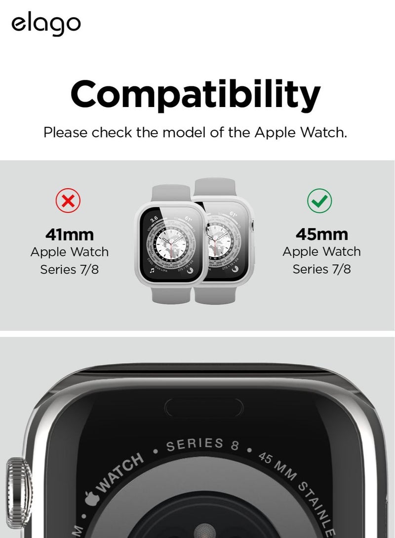 Clear Shield for Apple Watch Series 8/7 (45mm) Case Cover - Frosted Transparent