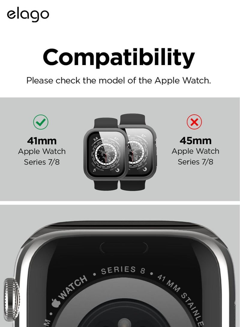 Clear Shield for Apple Watch Series 8/7 (41mm) Case Cover - Frosted Dark Grey (Gray Matte)