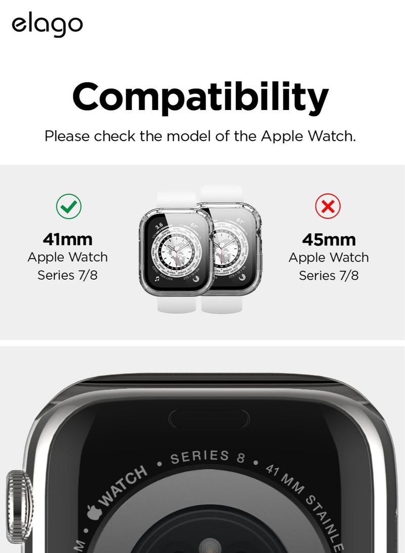 Clear Shield for Apple Watch Series 8/7 (41mm) Case Cover - Clear