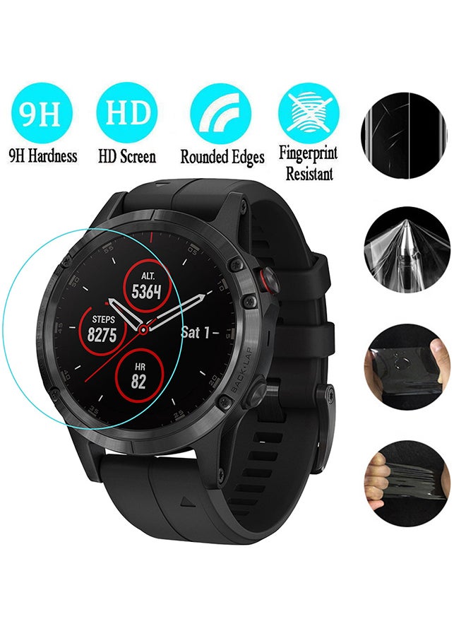 Tempered Glass Screen Protector For Garmin Fenix 5X Plus Clear