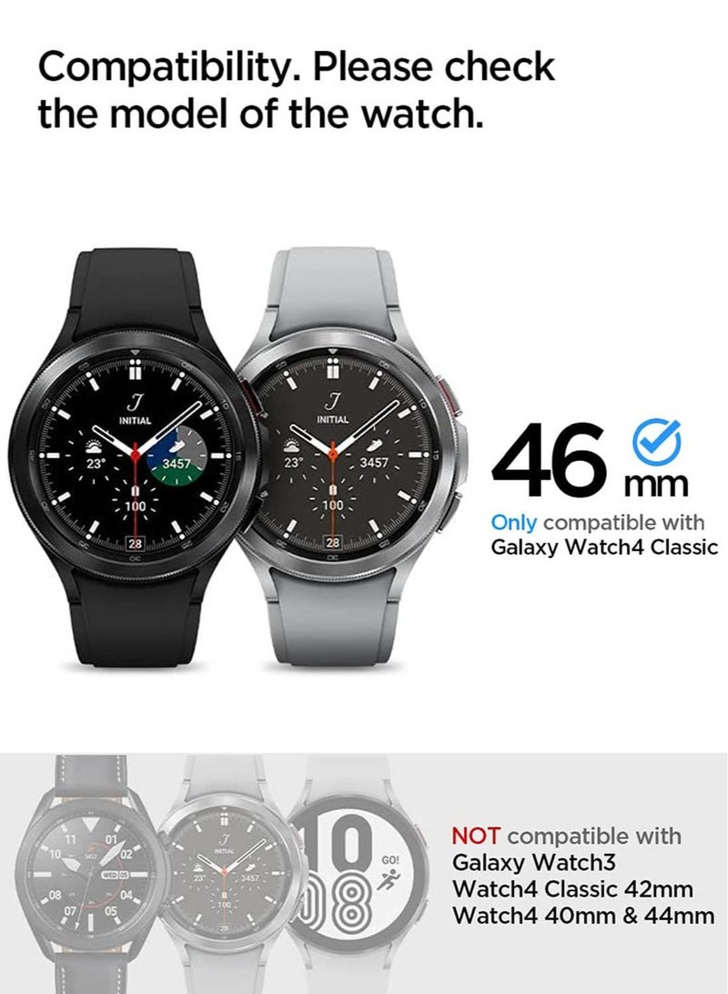 GLAStR EZ Fit Tempered Glass Screen Protector for Samsung Galaxy Watch 4 CLASSIC (46mm)  with Auto Align technology tray - 2 Pack