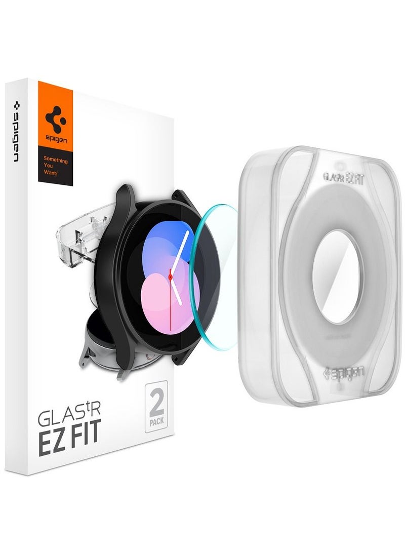 Glastr Ez Fit (2 Pack) Tempered Glass Screen Protector For Samsung Galaxy Watch 5 (40mm) With Auto Align Technology Tray
