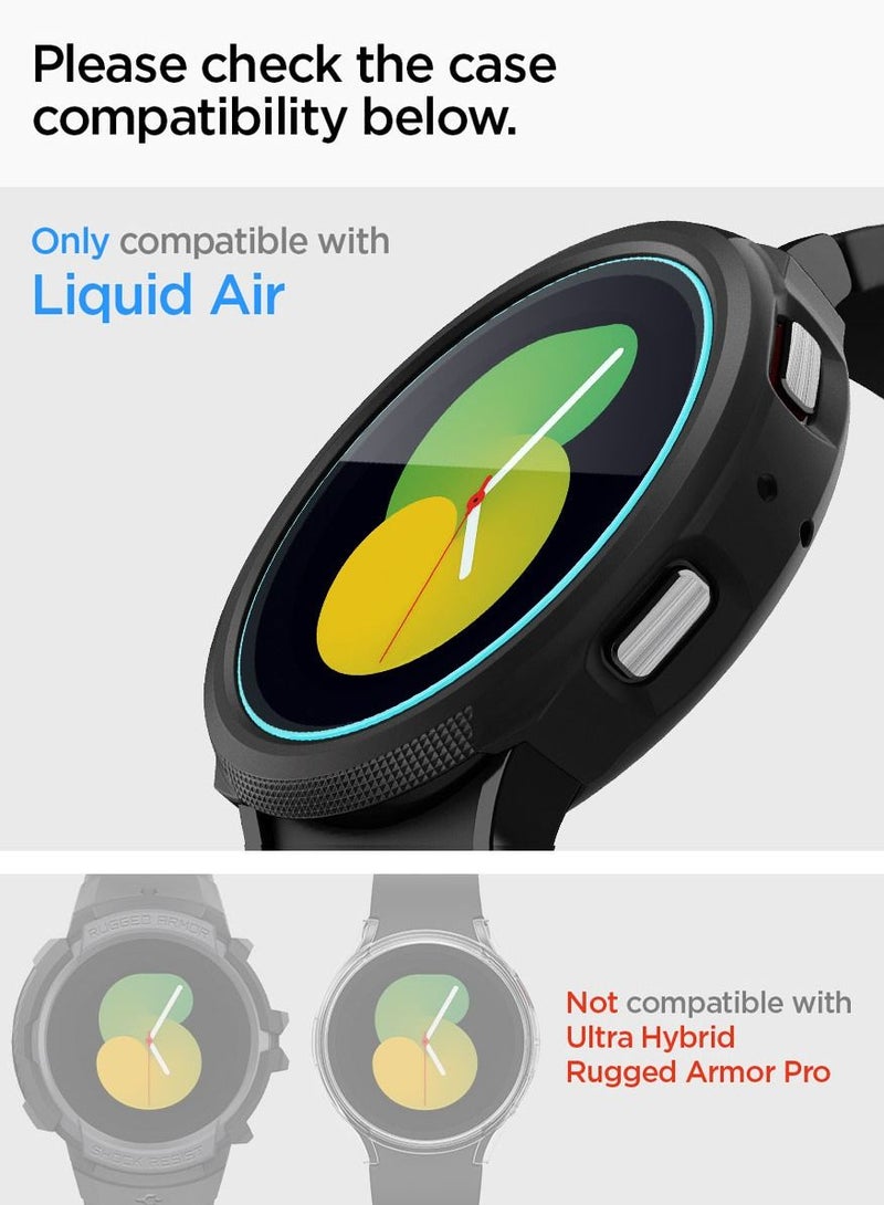 Glastr Ez Fit (2 Pack) Tempered Glass Screen Protector For Samsung Galaxy Watch 5 (44mm) With Auto Align Technology Tray