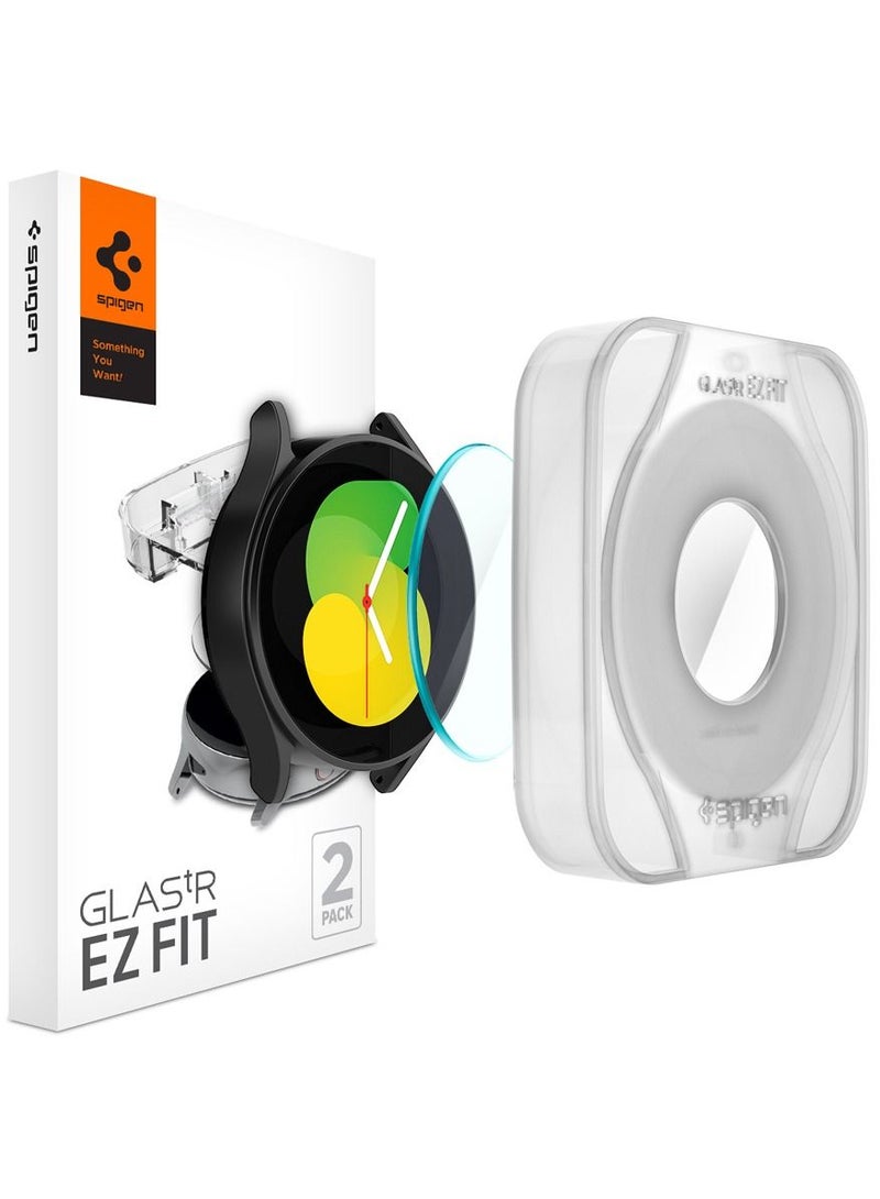 Glastr Ez Fit (2 Pack) Tempered Glass Screen Protector For Samsung Galaxy Watch 5 (44mm) With Auto Align Technology Tray