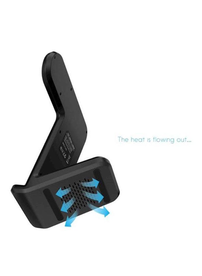 2-In-1 Qi Wireless Charging Stand For Apple Iphone Xs Max/XR/X/8 Plus And Samsung S9/S8/Note 9/8 With Apple Smartwatch 1/2/3/4 Black