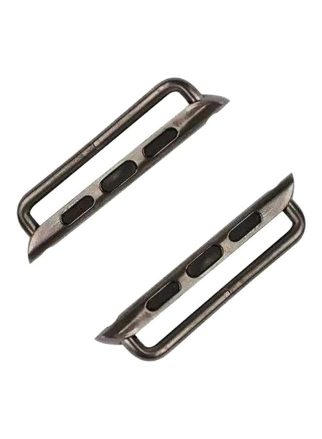 2-Piece Stainless Steel Clasp Connector For Apple Watch Silver