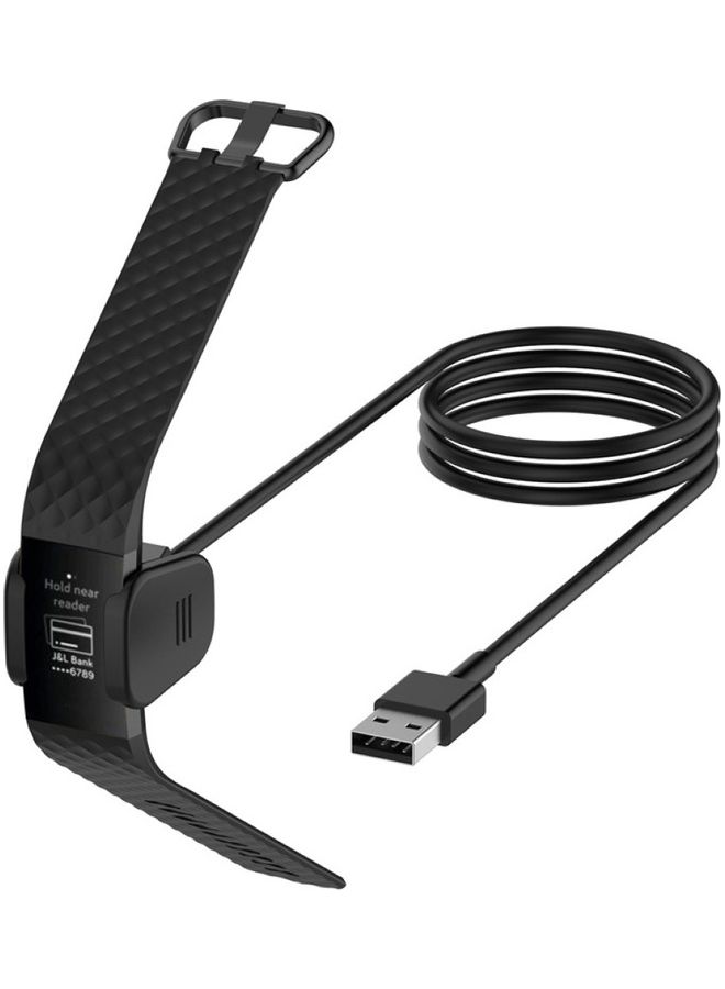 55/100cm Smart Bracelet USB Charger Fast Charging Cable Dock for Charge 3 4 Black