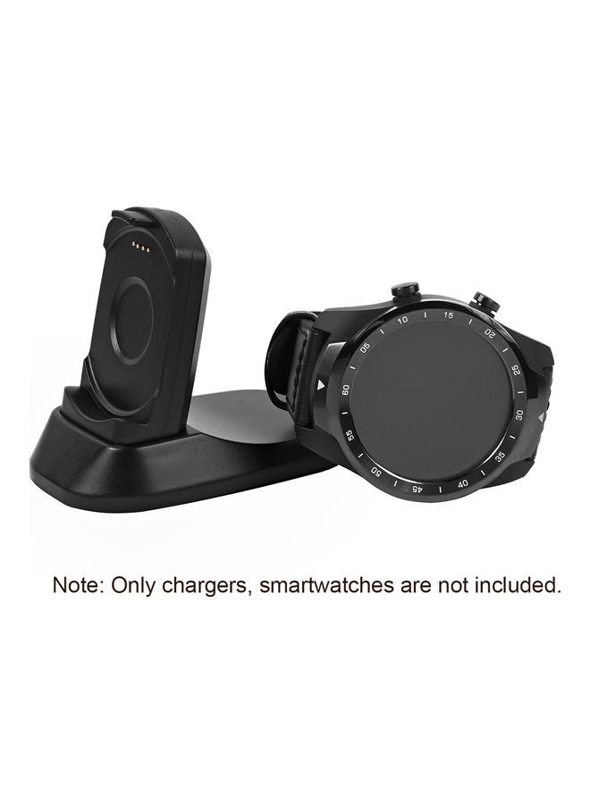 USB Charging Dock Cable Replacement Cord Universal Travel Charger Compatible With Ticwatch Pro 2020 Cradle Wristband Magnetic Adapter SmartWatch Accessories Black
