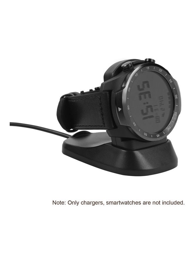 USB Charging Dock Cable Replacement Cord Universal Travel Charger Compatible With Ticwatch Pro 2020 Cradle Wristband Magnetic Adapter SmartWatch Accessories Black