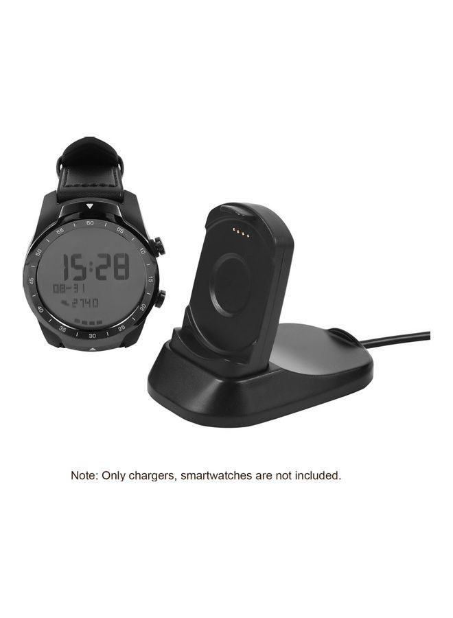 USB Charging Dock Cable Replacement Cord Universal Travel Charger Compatible With Ticwatch Pro 2020 Cradle Wristband Magnetic Adapter SmartWatch Accessories Black