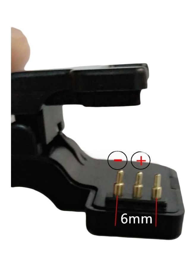 2/3-Pin Portable Smart Bracelet Watch Charger Clip 4/5/6mm Black
