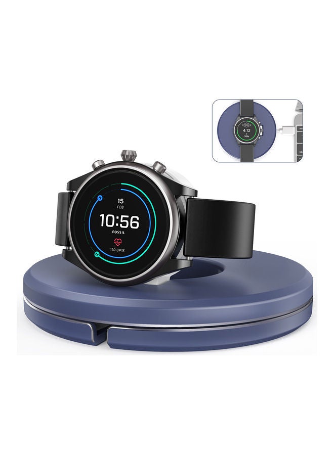 Portable Watch Charger Stand With Charging Cable For Fossil Gen 4/Gen 5 Blue