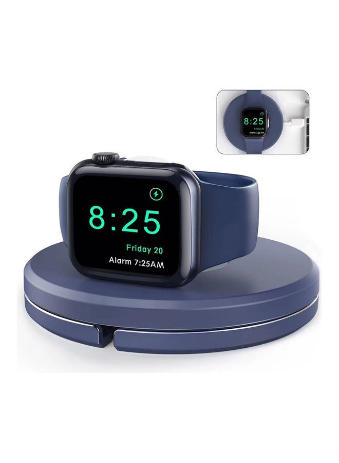 Portable Watch Charger Stand With Charging Cable For Apple Watch Series SE/6/5/4/3/2/1 Blue
