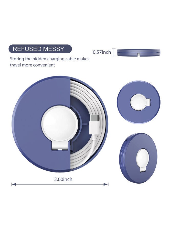 Portable Watch Charger Stand With Charging Cable For Samsung Galaxy Watch 3 Active And Active 2 Blue