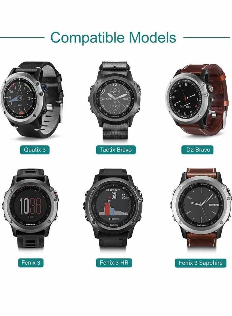Smartwatch Charger for Garmin Fenix 3, for Fenix 3 Sapphire, for Fenix 3 HR, for Quatix 3, for Tactix Bravo, for D2 Bravo Smartwatch, USB Charging Cable Clip 3.3ft 100cm, Fitness Tracker Accessories