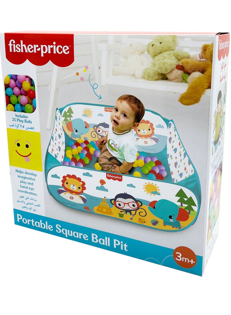 Fisher-Price Portable Square Ball Pit With 25 Playballs