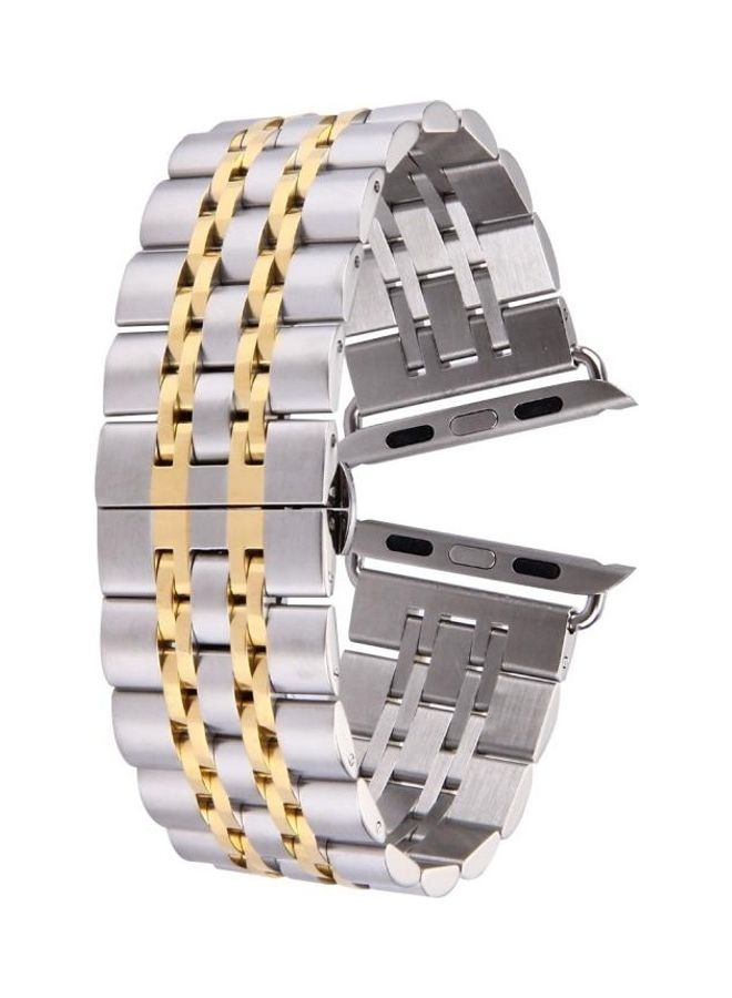 Ethnic Replacement Watchband for Apple Watch 38mm Silver/Gold