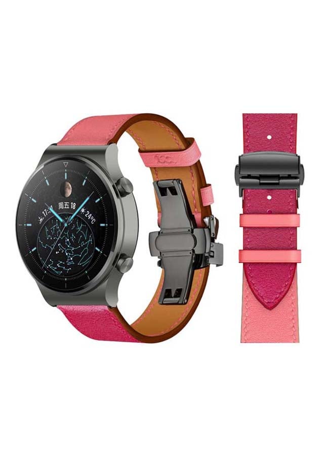 Genuine Leather Replacement Band 22mm For Huawei Watch GT2 Pro Pink