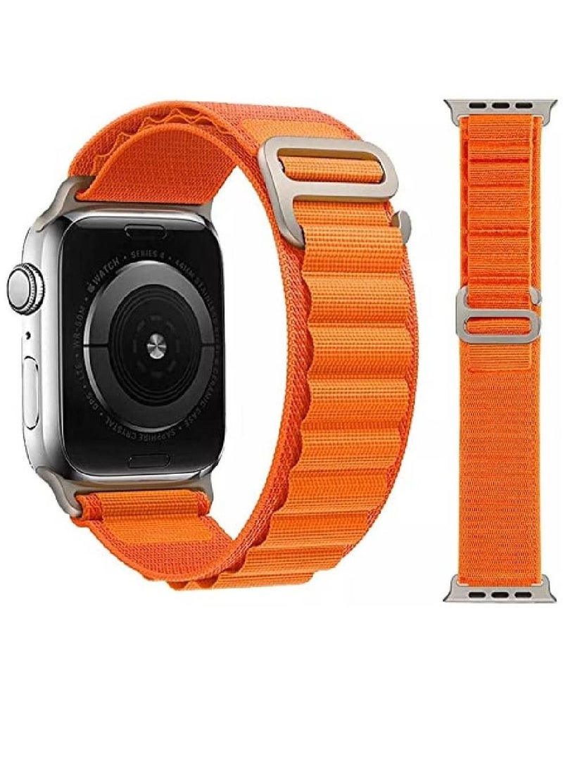 Replacement Nylon Loop Strap Compatible With Apple Watch Series 8 | 8 Ultra Orange