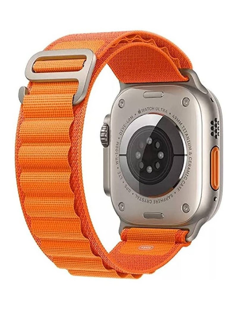 Replacement Nylon Loop Strap Compatible With Apple Watch Series 8 | 8 Ultra Orange