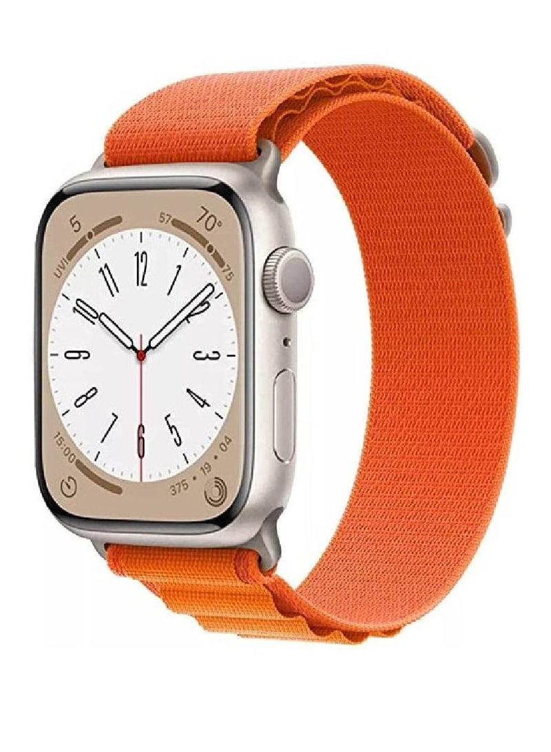 Replacement Nylon Loop Strap Compatible With Apple Watch Series 8 | 8 Ultra Orange