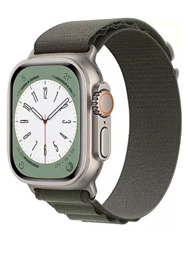 Replacement Nylon Loop Strap Compatible With Apple Watch Series 8 | 8 Ultra Green