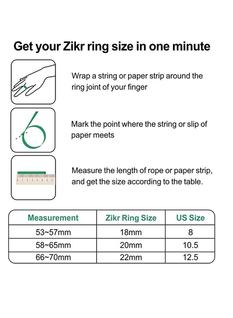 Smart Tasbih Plastic Zikr Lite Ring Green 18MM