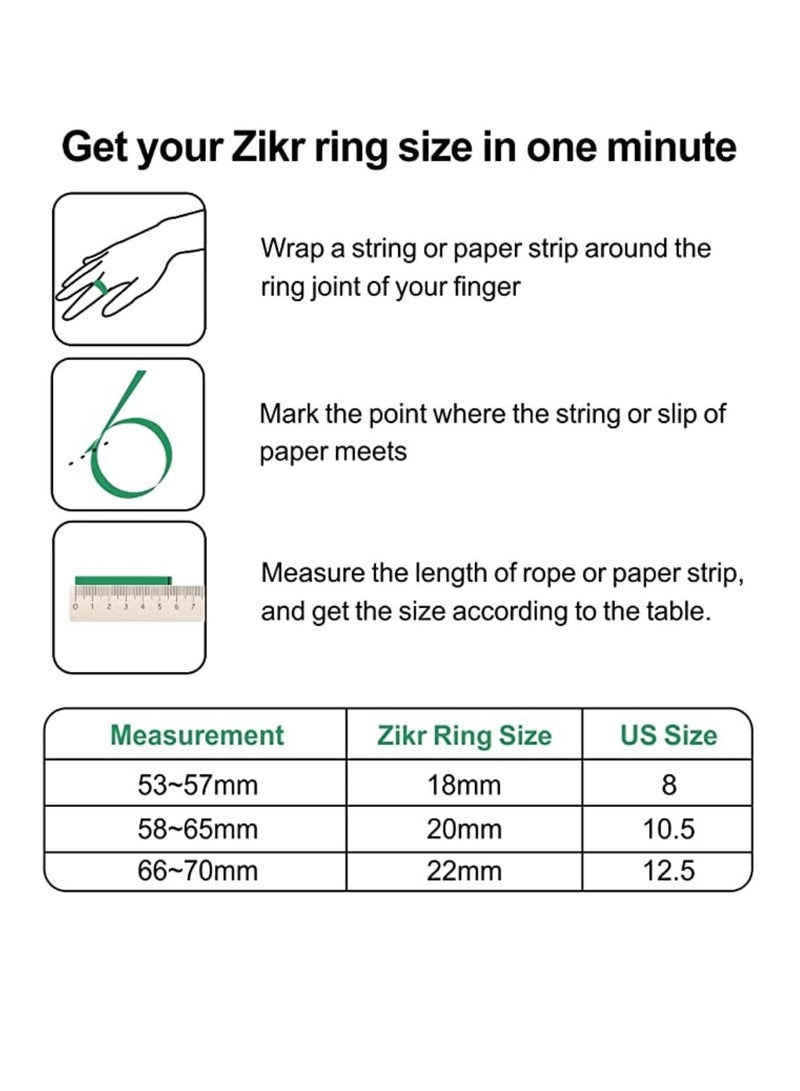 Smart Tasbih Plastic Zikr Lite Ring Green 22MM