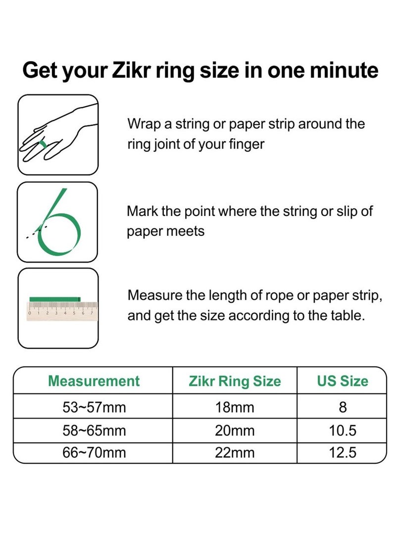 Smart Tasbih Plastic Zikr Lite Ring White 20MM