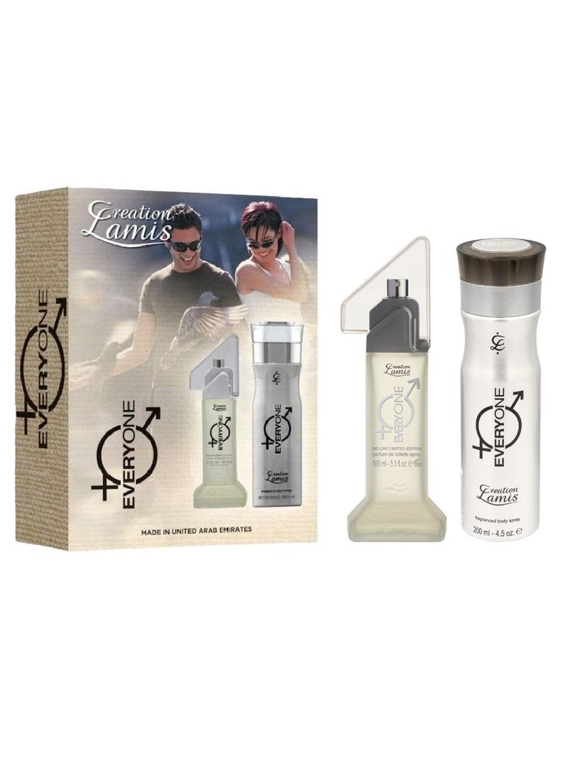 Creation Lamis Deluxe Everyone Perfume Gift Set for Unisex (Parfume de Toilette 100ml + Body Spray 200ml) Long Lasting Perfume Unisex Gift Set