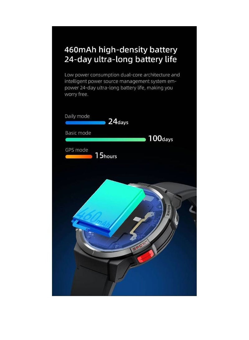 GS Smartwatch GPS Sports Watch 1.43'' AMOLED HD Display, 24-day Ultra-long Battery Life, 70 Sports Modes