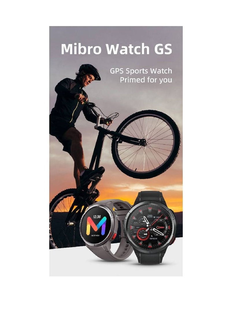 GS Smartwatch GPS Sports Watch 1.43'' AMOLED HD Display, 24-day Ultra-long Battery Life, 70 Sports Modes